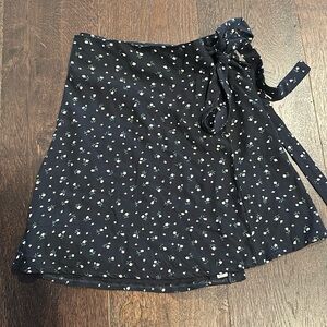 Blue and Pink Floral Brandy Melville Wrap Mini Skirt